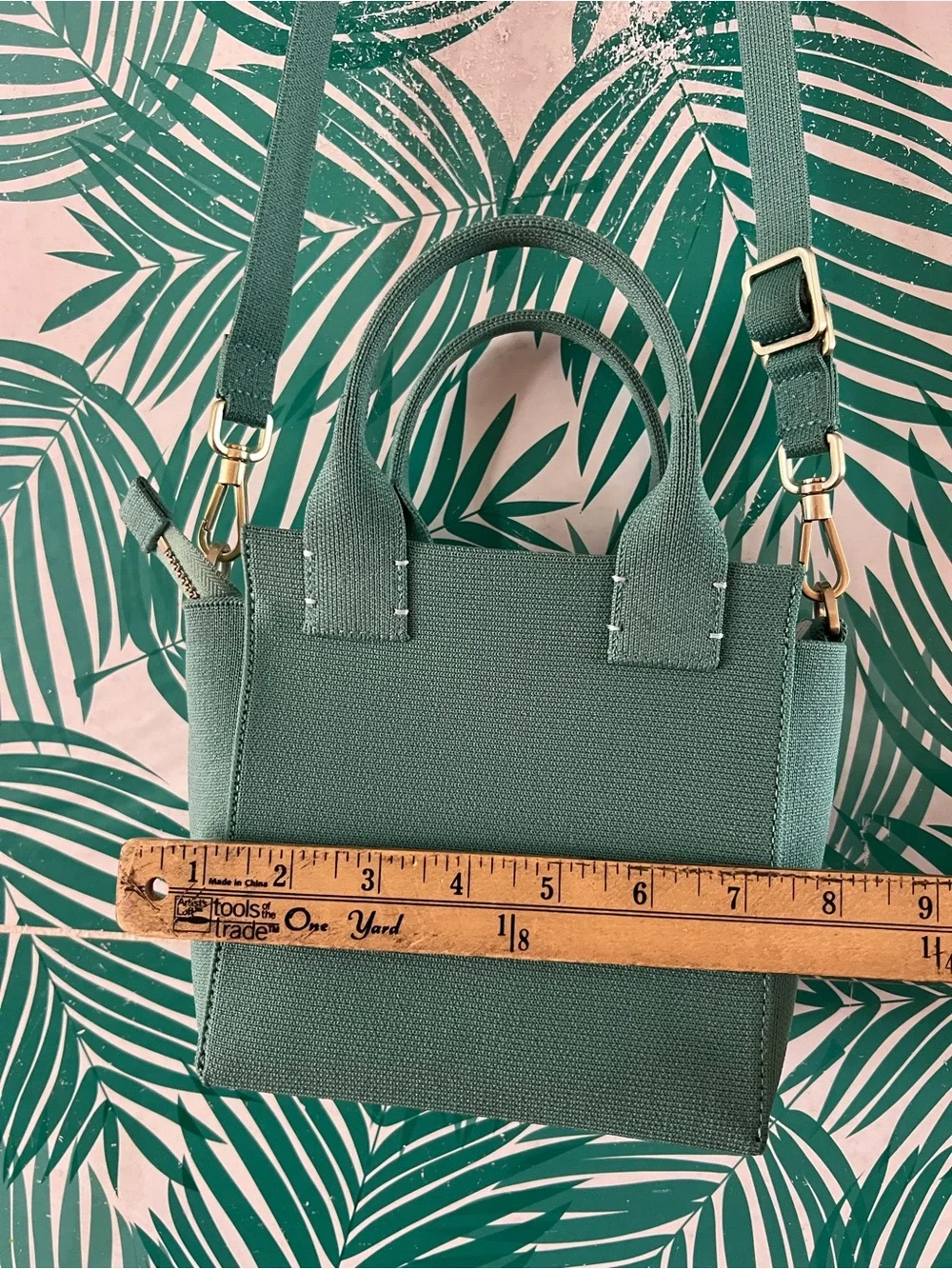 Rothy’s Original Mini Bag in Juniper Green NWOT Gold brushed hardware crossbody